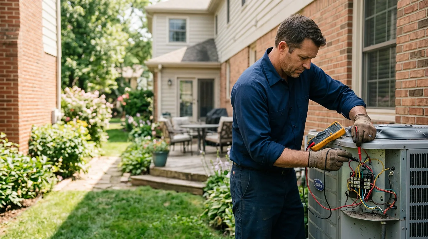 HVAC technician working near Bloomington, IN